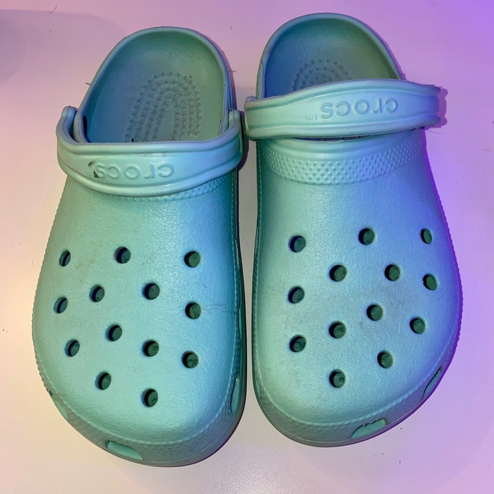 Teal Crocs